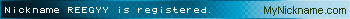 Nickname REEGYY is registered