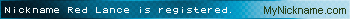 Nickname Red Lance is registered