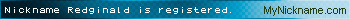 Nickname Redginald is registered