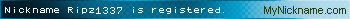Nickname Ripz1337 is registered