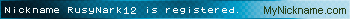 Nickname RusyNark12 is registered
