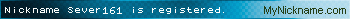 Nickname Sever161 is registered