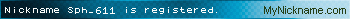 Nickname Sph_611 is registered