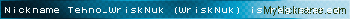 Nickname Tehno_WriskNuk (WriskNuk) is registered