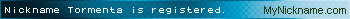 Nickname Tormenta is registered