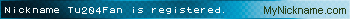 Nickname Tu204Fan is registered