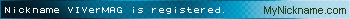 Nickname VIVerMAG is registered