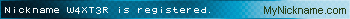 Nickname W4XT3R is registered