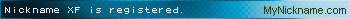 Nickname XF is registered