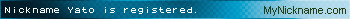 Nickname Yato is registered
