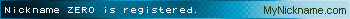 Nickname ZERO is registered