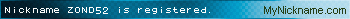 Nickname ZOND52 is registered