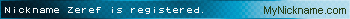 Nickname Zeref is registered