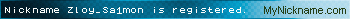 Nickname Zloy_Sa1mon is registered
