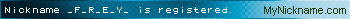 Nickname _F_R_E_Y_ is registered