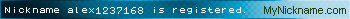 Nickname alex1237168 is registered