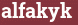 Brick with text alfakyk