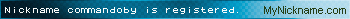 Nickname commandoby is registered