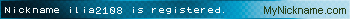 Nickname ilia2108 is registered