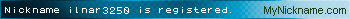 Nickname ilnar3250 is registered