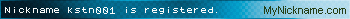 Nickname kstn001 is registered