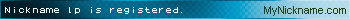 Nickname lp is registered