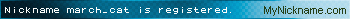 Nickname march_cat is registered