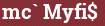 Brick with text mc` Myfi$