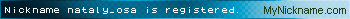 Nickname nataly_osa is registered
