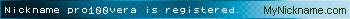 Nickname pro100vera is registered