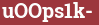 Brick with text uOOps1k-