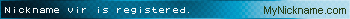 Nickname vir is registered