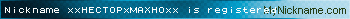 Nickname xxHECTOPxMAXHOxx is registered