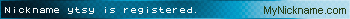 Nickname ytsy is registered